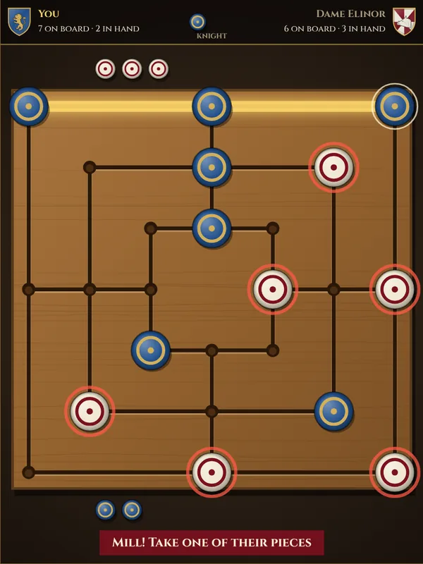 Nine Men's Morris: screenshot of the game