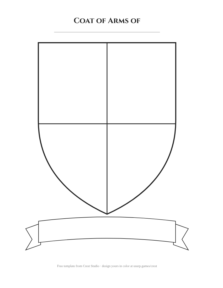 Quartered shield printable template